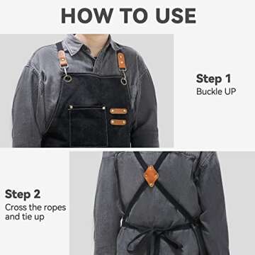 Riqiaqia Adjustable Chef Apron with Large Pockets