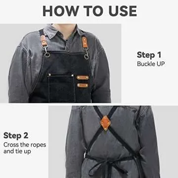 Riqiaqia Adjustable Chef Apron with Large Pockets