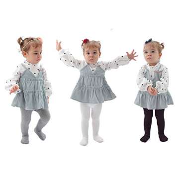 EPEIUS Baby Girls Seamless Cable Knit Solid Cotton Tights Newborn Girls Footed Leggings for 3-6 Mont...