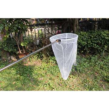 RESTCLOUD Insect and Butterfly Net with 12" Ring, 24" Net Depth, Handle Extends to 59 Inches for Adults and Kids (12" Ring, 59" Handle)