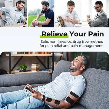 AUVON 3-in-1 TENS Unit Muscle Stimulator, Dual Channel Electronic Pulse Massager, TENS EMS Machine, ...