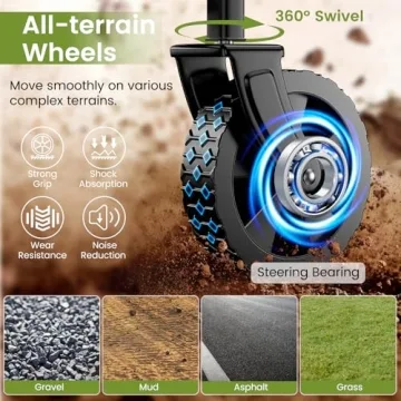 Collapsible Wagon with Wheels, 220 lbs Wagons Carts Foldable Wagon Cart with Flexible Handle, Lightweight Portable Folding Utility Grocery Shopping Cart for Grocery Sports Garden Camping