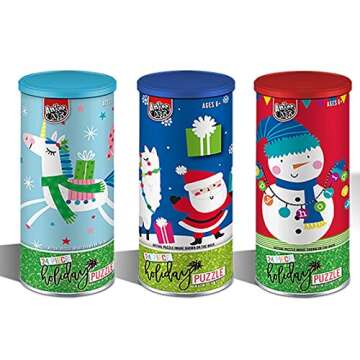 Christmas Jigsaw Puzzle Set (3 Puzzles, 24 Pieces Each) - Fun Educational Gift for Kids