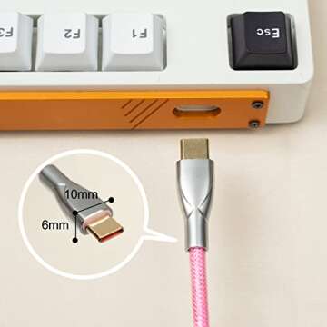 SUEHIODHY 5.9ft Custom Coiled Pilot Cable Type C to USB-A with Detachable Aviation Connector for Mechanical Gaming Keyboard