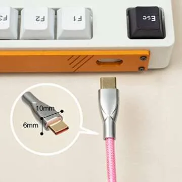 SUEHIODHY 5.9ft Custom Coiled Pilot Cable Type C to USB-A with Detachable Aviation Connector for Mechanical Gaming Keyboard