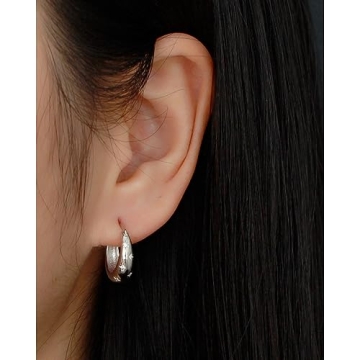 Elegant CZ Star Chunky Small Hoop Earrings for Women