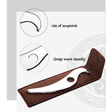 Allshow Gua Sha Tool - Medical Grade Stainless Steel Scraping Massage Tool, IASTM Tool for Relaxing Soft Tissue, Reduce Head, Neck, Back Pain