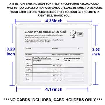 Mljsh Vaccine Card Holder Scratchproof, Vaccine Card Protector 4×3 inches, 2-Pack CDC Vaccination C...
