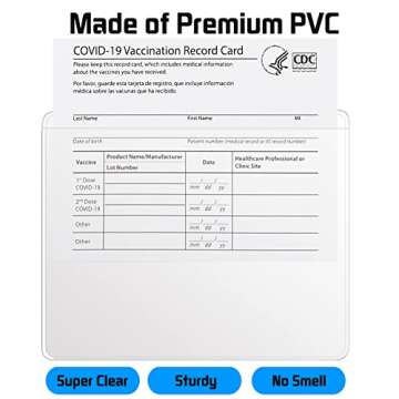 Mljsh Vaccine Card Holder Scratchproof, Vaccine Card Protector 4×3 inches, 2-Pack CDC Vaccination Card Protectors,Clear Plastic Immunization Record Card Sleeves,Smaller Vax Vaccinate Card Cover Case