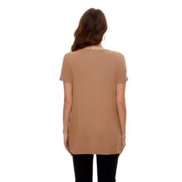 Smallshow Maternity Short Sleeve Top for Comfort