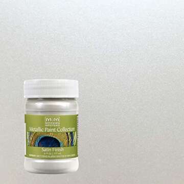 6 oz Modern Masters ME196 Pearl White Metallic Paint Collection, Satin Water-Based Decorative Metall...