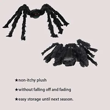 BEIGUO 5pcs Halloween Spider Gaint Hairy Spider with Red Eyes,Bendable Legs Scary Halloween Spider Decorations for Patio,Yard,Garden,House(1pcs 30",2pcs 20",2pcs 12")