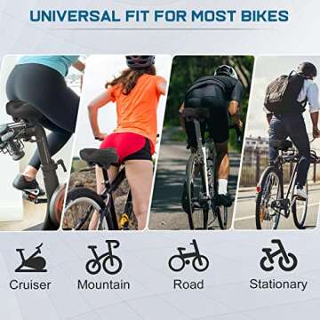 Oversized Bike Seat Compatible with Peloton Bike/Bike+, Extra Wide Comfort Bike Seat for Women & Men, Excercise Bike Seat Replacement for Road Bike, Spin Bike, and Cruiser, Large Bike Seat/Saddle