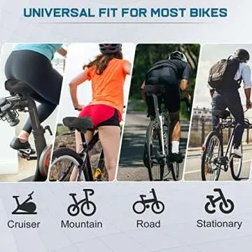 Oversized Bike Seat Compatible with Peloton Bike/Bike+, Extra Wide Comfort Bike Seat for Women & Men, Excercise Bike Seat Replacement for Road Bike, Spin Bike, and Cruiser, Large Bike Seat/Saddle