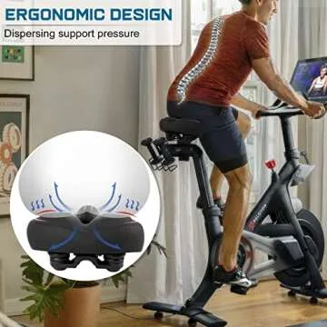 Oversized Bike Seat Compatible with Peloton Bike/Bike+, Extra Wide Comfort Bike Seat for Women & Men, Excercise Bike Seat Replacement for Road Bike, Spin Bike, and Cruiser, Large Bike Seat/Saddle