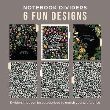 Happy Planner Disc-Bound Daily Notebook for Work, School, or Journaling, Big Size, Moody Blooms Theme, 27.94 Centimetres x 21.59 Centimetres, 60 Sheets of Dot-Lined Paper