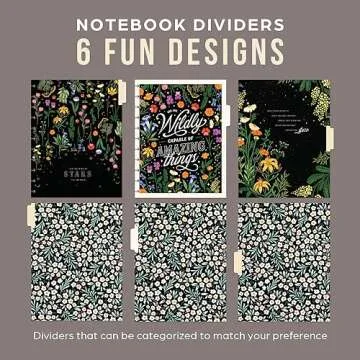 Happy Planner Disc-Bound Daily Notebook for Work, School, or Journaling, Big Size, Moody Blooms Theme, 27.94 Centimetres x 21.59 Centimetres, 60 Sheets of Dot-Lined Paper