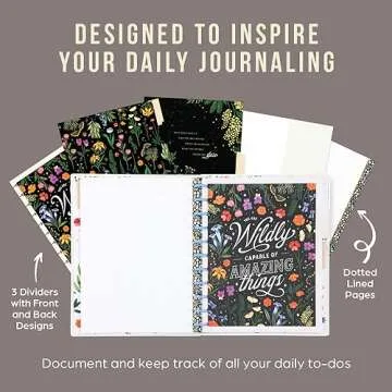 Happy Planner Disc-Bound Daily Notebook for Work, School, or Journaling, Big Size, Moody Blooms Theme, 27.94 Centimetres x 21.59 Centimetres, 60 Sheets of Dot-Lined Paper
