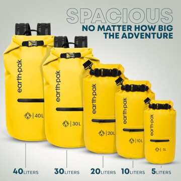 Earth Pak Waterproof Dry Bag with Zippered Pocket - Waterproof Dry Bag Backpack Keeps Gear Dry for B...