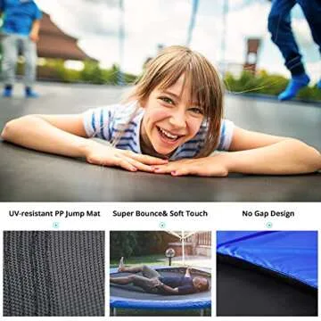14FT Trampoline with Balance Bar & Basketball Hoop, 1.4MM Thickened Recreational Trampoline for Adults & Kids, ASTM Approved Reinforced Type Outdoor Trampoline with Enclosure Net