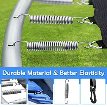 14FT Trampoline with Balance Bar & Basketball Hoop, 1.4MM Thickened Recreational Trampoline for Adults & Kids, ASTM Approved Reinforced Type Outdoor Trampoline with Enclosure Net