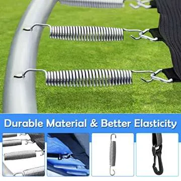 14FT Trampoline with Balance Bar & Basketball Hoop, 1.4MM Thickened Recreational Trampoline for Adults & Kids, ASTM Approved Reinforced Type Outdoor Trampoline with Enclosure Net