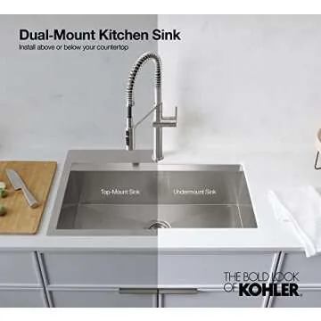 33" KOHLER K-80084-1PC-NA Task Kitchen Sink Upgrade