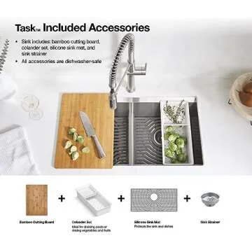 33" KOHLER K-80084-1PC-NA Task Kitchen Sink Upgrade