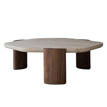 Marble Top Coffee Table,Marble Coffee Tables for Living Room,Marble Coffee Table Living Room Furniture Creative Polygonal (37.4 * 33.46 * 13.78in)