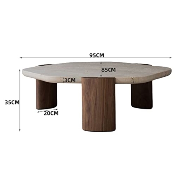 Marble Top Coffee Table,Marble Coffee Tables for Living Room,Marble Coffee Table Living Room Furniture Creative Polygonal (37.4 * 33.46 * 13.78in)