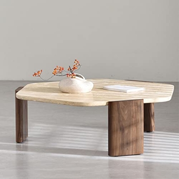 Marble Top Coffee Table,Marble Coffee Tables for Living Room,Marble Coffee Table Living Room Furniture Creative Polygonal (37.4 * 33.46 * 13.78in)