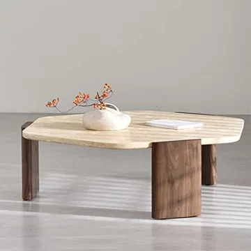 Marble Top Coffee Table,Marble Coffee Tables for Living Room,Marble Coffee Table Living Room Furniture Creative Polygonal (37.4 * 33.46 * 13.78in)