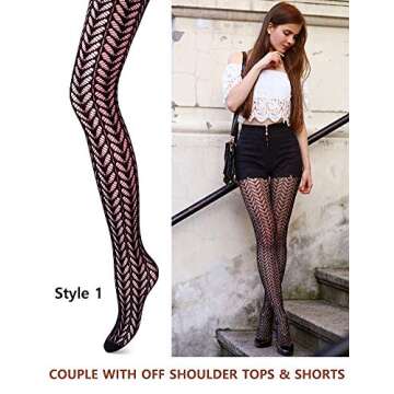 VERO MONTE Women Fishnet Tights - 4 Pairs Stylish Set