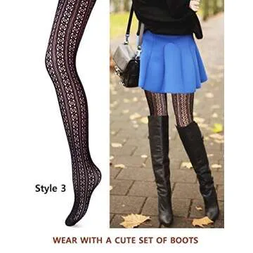 VERO MONTE Women Fishnet Tights - 4 Pairs Stylish Set