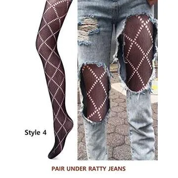 VERO MONTE Women Fishnet Tights - 4 Pairs Stylish Set