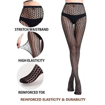 VERO MONTE Women Fishnet Tights - 4 Pairs Stylish Set
