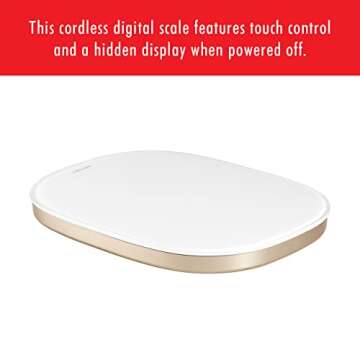 ZWILLING Enfinigy Digital Kitchen Food Scale, Max weight 22lbs, Grams & Ounces, .1-gram Accuracy, Gold