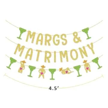 Margs & Matrimony Bachelorette Party Banner Garland for Margarita Bachelorette Party Mexican Fiesta Bachelorette Party Decorations