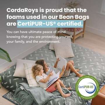 CordaRoy's Convertible Bean Bag Chair - Comfortable Khaki Lounger