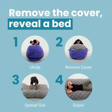 CordaRoy's Convertible Bean Bag Chair - Comfortable Khaki Lounger