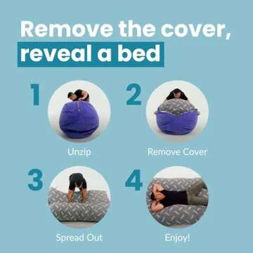 CordaRoy's Convertible Bean Bag Chair - Comfortable Khaki Lounger