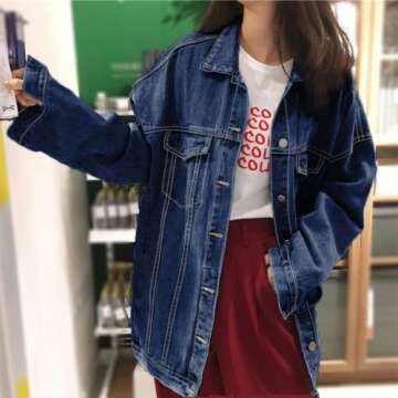 Gozoloma Oversized Denim Jacket for Casual Style