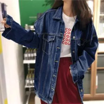 Gozoloma Oversized Denim Jacket for Casual Style