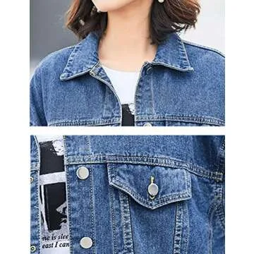 Gozoloma Oversized Denim Jacket for Casual Style