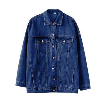 Gozoloma Oversized Denim Jacket for Casual Style