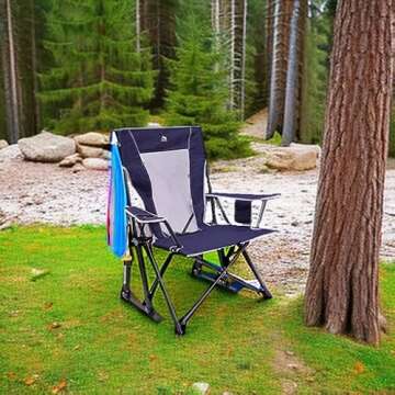 GCI Outdoor Comfort Pro Rocker Camping Chair | Portable Folding Rocking Chair with Durable Armrests ...