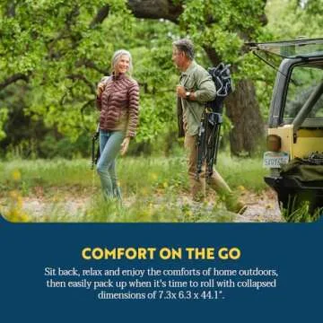 GCI Outdoor Comfort Pro Rocker Camping Chair | Portable Folding Rocking Chair with Durable Armrests & Drink Holder — Royal Blue