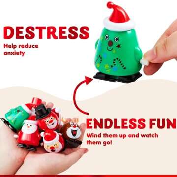 JOYIN 24 Pack Christmas Wind Up Toy Assortments Stocking Stuffers for Christmas Party Favor Supply Accessories (24 Pieces Pack)