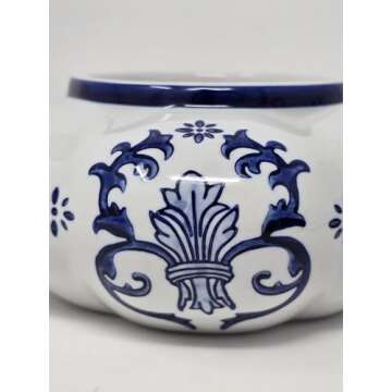 Festcool Blue and White Ceramic Porcelain Pumpkin Shape Ginger Jar Vase, Sugar Canister, Sugar Container, Tea Container, Hand-crafted Jingdezhen, Decor, Gift for Thanksgiving Decoration