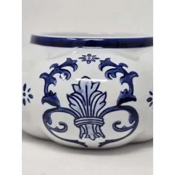 Festcool Blue and White Ceramic Porcelain Pumpkin Shape Ginger Jar Vase, Sugar Canister, Sugar Container, Tea Container, Hand-crafted Jingdezhen, Decor, Gift for Thanksgiving Decoration